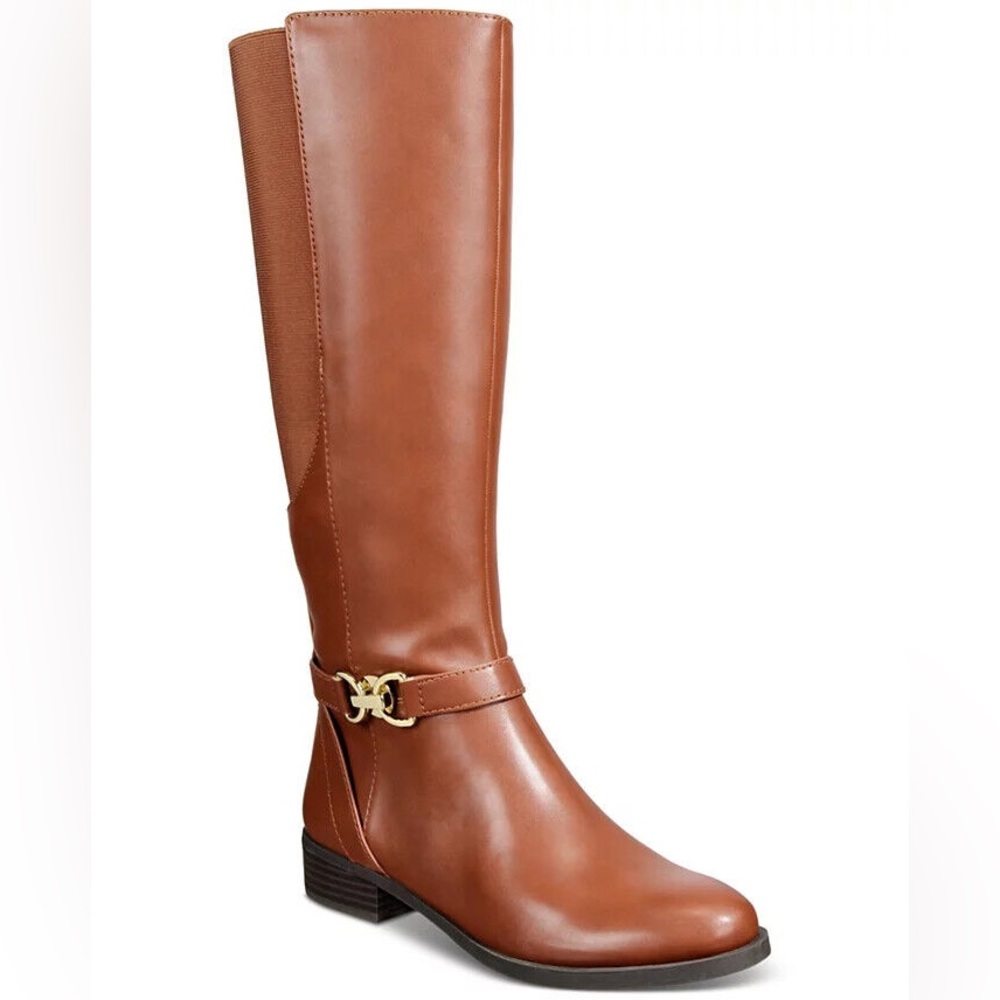 INC International Concepts Faron Womens Riding Boot Cognac